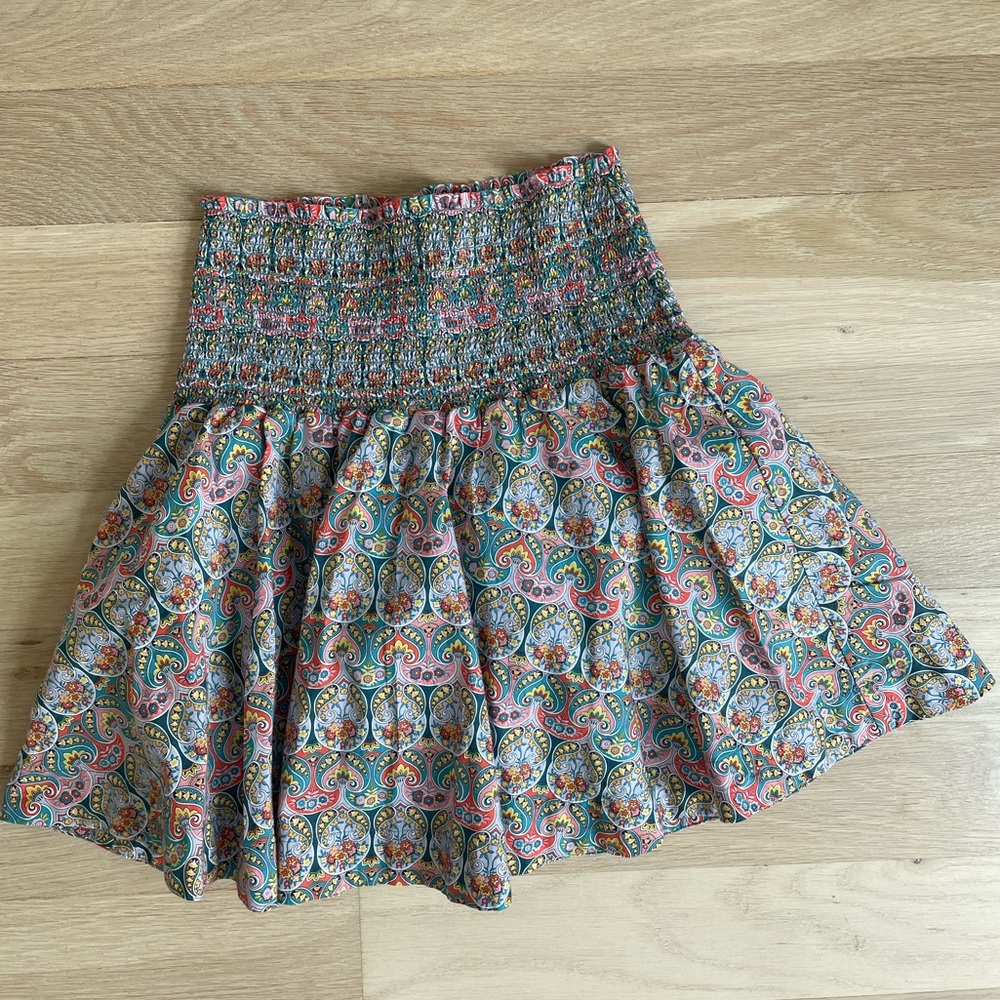 J.Crew Liberty of London smocked skirt